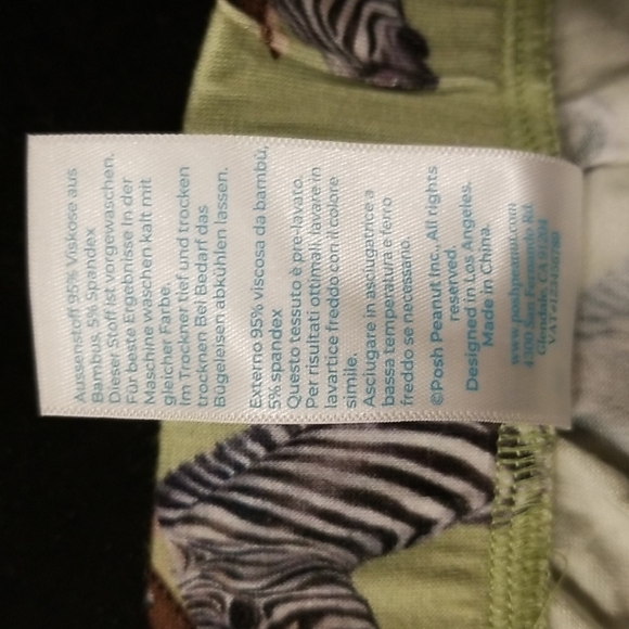 POSH PEANUT Men's Short Sleeve Loungewear Set ~ Dante Zebra Print XL NWOT - Picture 8 of 8